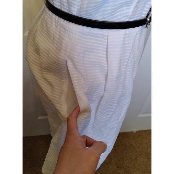 GAP WHITE COTTON DRESS LINED BELTED SLEEVELESS SIZE 2 WOMENS - Picture 4 of 9